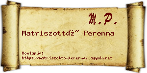 Matriszottó Perenna névjegykártya